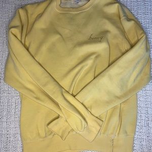 john galt /brandy melville yellow honey sweatshirt